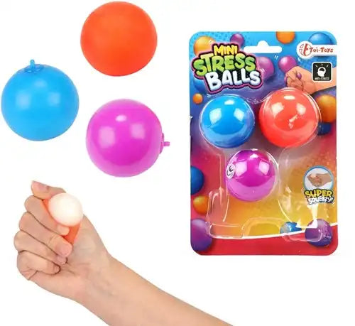 Balles anti-stress FUN 4cm (fidget) -3 pcs sur carte