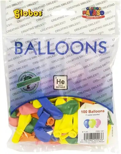 7501060400036 – Colis de 6 pcs : Sachets de 100 ballons assortis 15 cm (Ø 7 cm) – Grossiste Décoration et Fête