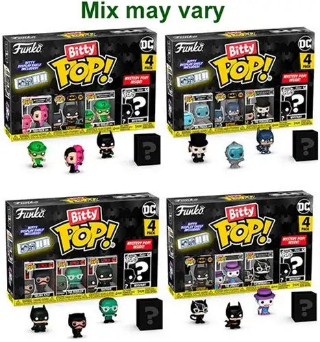 889698811552 – Bitty POP! Batman 85th assortis (display 12 × 4-Packs) mini-figurines 2,5 cm avec étagère – DC officiel