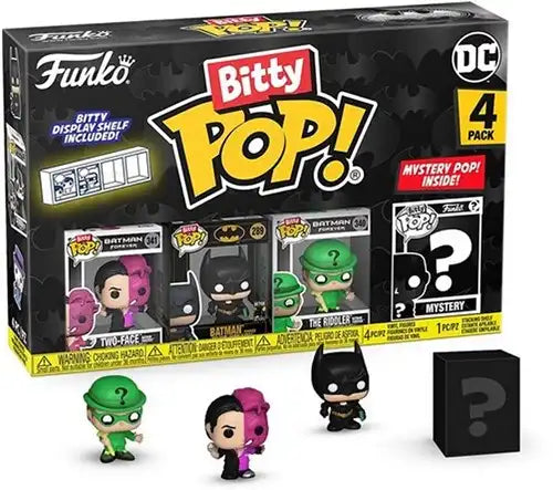 889698811309 – Bitty POP! Batman 85th “Two-Face” 4-Pack 9,5 × 14 cm (lot de 3) mini-figurines 2,5 cm avec étagère – DC officiel