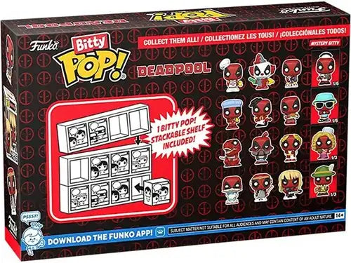 889698849623 – Funko Bitty POP! Deadpool Sleepover 4-Pack (colis de 3 pièces – 9,5 x 14 cm)