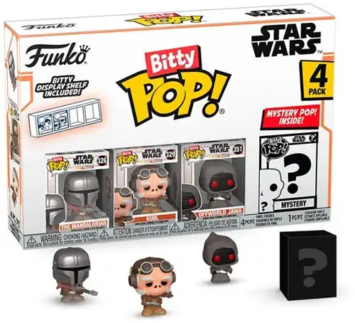 889698754521 – Lot revendeur de 3 pcs Bitty POP! Mandalorian 4-Pack 9,5x14cm – Vente en gros Funko Star Wars