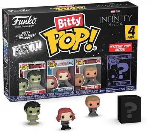 889698715041 – Bitty POP! Marvel Hulk 4-Pack 9,5 × 14 cm (lot de 3) mini-figurines 2,5 cm avec étagère – Infinity Saga