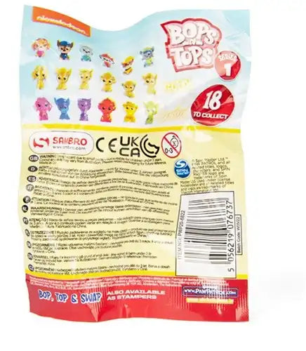 5056219076767 – Bops-N-Tops Paw Patrol Pencil Topper 4 cm cheap in packs of 24 blindbags 