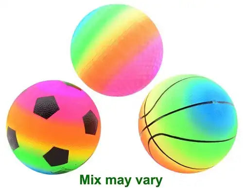 8711866295722 – Colis 3 pcs Ballons arc-en-ciel taille 5 – 3 modèles assortis 21 cm