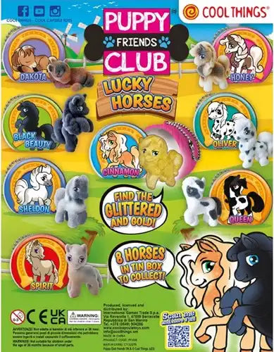8053306202052 – Colis de 20 pcs : Capsule 50 mm Puppy Club Lucky Horses – Grossiste Cool Things