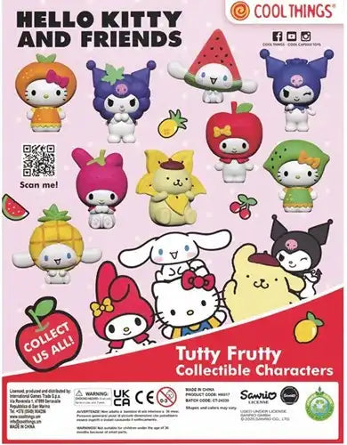 8053306205411 – Colis de 20 pcs : Capsule 65 mm Hello Kitty Tutty Frutty – Grossiste figurines Sanrio à collectionner