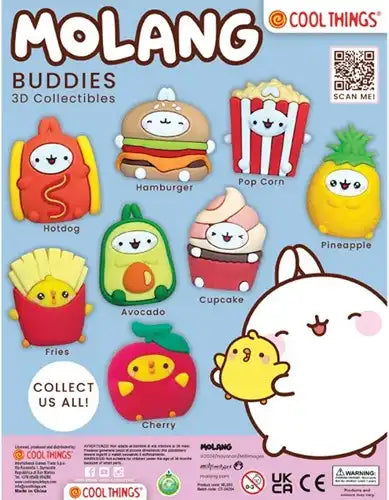 8053306203288 lot de 20 Capsules 65 mm Molang Buddies – Grossiste figurines 3D assorties sous licence officielle Molang