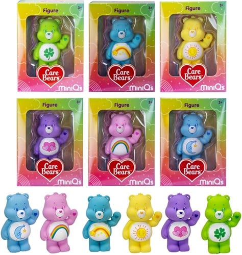 5056474210778 – Lot 6 Figurines Care Bears MiniQs 8 cm – En boîte individuelle 9x12 cm – 6 modèles assortis