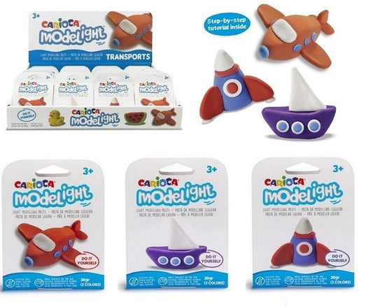 Carioca Modelight pâte à modeler 30gr. Transports 9,5x12cm assortis in display (16)