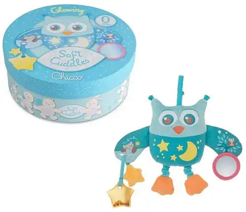Chicco Chouette en peluche 20cm, en boîte ronde de 8x21,5cm