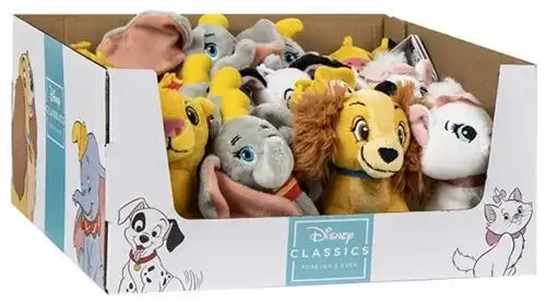 8425611349409 – Lot peluches Disney avec clip de sac et présentoir – 16 mini peluches officielles