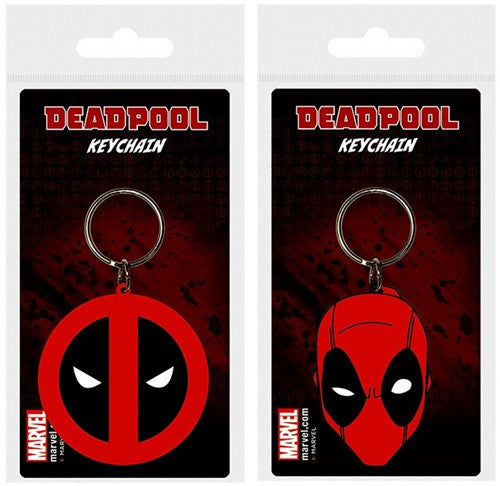 lot de 2 pcs Deadpool Porte-clés 2D PVC assortis 7x15,5cm 	Marvel