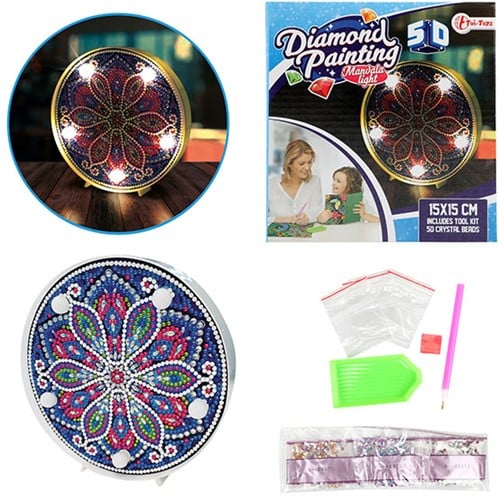 8714627004885 Diamond Painting Mandala Lumineux 15x15cm DIY Lampe Déco Neuf