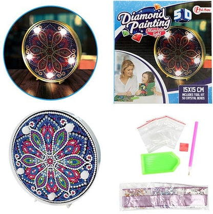 8714627004885 Diamond Painting Mandala Lumineux 15x15cm DIY Lampe Déco Neuf