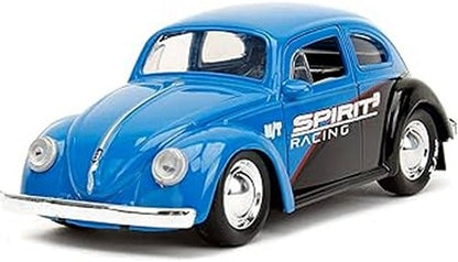 801310342343 | Die-Cast Punch Buggy '59 VW Beetle avec Gants – Bleu – Échelle 1/32 – 7,5x20cm