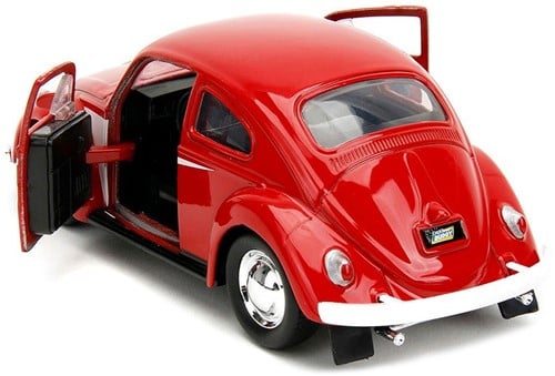 801310342367 | Die-Cast Punch Buggy '59 VW Beetle avec Gants – Rouge – Échelle 1/32 – 7,5x20cm