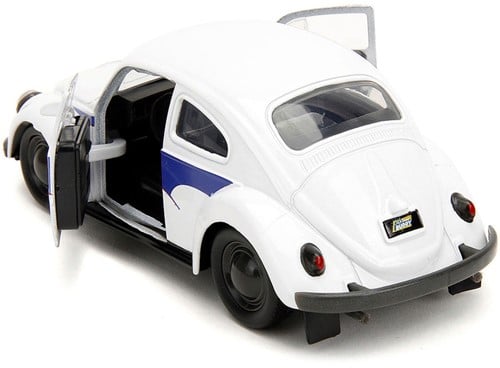 801310342374 | Die-Cast Punch Buggy '59 VW Beetle avec Gants – Blanc – Échelle 1/32 – 7,5x20cm