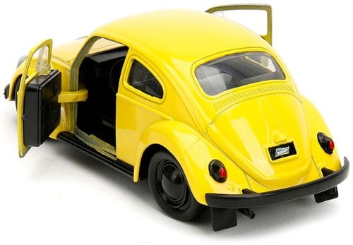 801310342381 | Die-Cast Punch Buggy '59 VW Beetle avec Gants – Jaune – Échelle 1/32 – 7,5x20cm