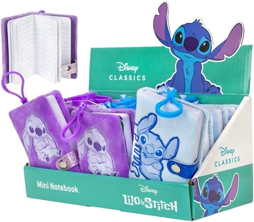 8721077563411 – Disney Lilo & Stitch Mini Carnet Peluche – 7x10 cm – Avec clip – 1 pièce aléatoire