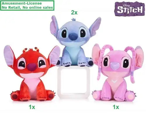 5038104714139 – Disney Lilo & Stitch Peluche 25 cm – 3 modèles assortis – Lot de 4 pièces