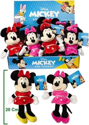 5400868013566 – Disney Mickey & Minnie Mouse Peluche 2 assortis 20cm en présentoir (12) – Produits officiels