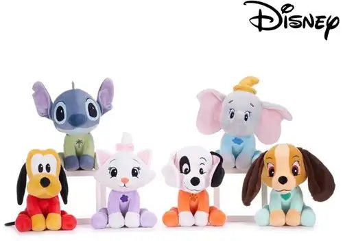 5038104713767 lot de 6 Disney Peluches en Rompertje assorties 24 à 30 cm – Grossiste peluches Disney
