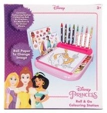 5056356787558 Disney Princess Roll &amp; Go Colouring Station 19x20cm Activité Fille Neuf