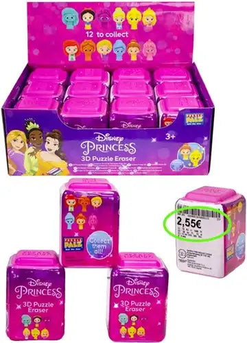 42636001351000000255 – Disney Princess Scented Puzzle Palz 3D Gommes parfumées assorties 4,5x6cm (colis 12 pièces en display)