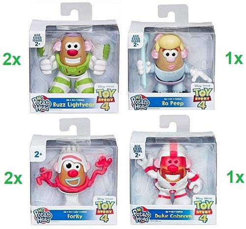 5010993548262 – Colis de 6 Mr. Potato Head Toy Story 4 – 4 modèles assortis 10x10,5cm