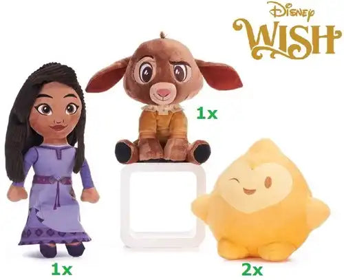 5038104713682 – Colis 4 pcs Disney Wish Peluches assorties 25 cm