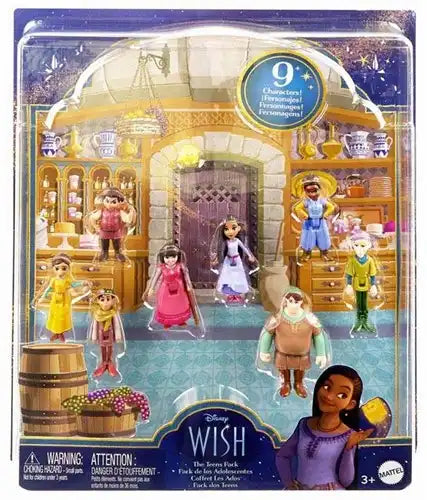 194735169993 – Disney Wish The Teens Pack 25x30,5cm – Coffret de 9 figurines officielles Mattel