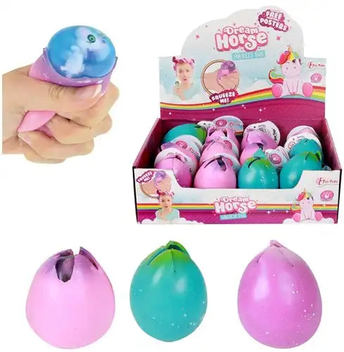 8714627355413 Dream Horse Œuf à presser avec licorne 5x6,5 cm – Jouet sensoriel anti-stress en stock