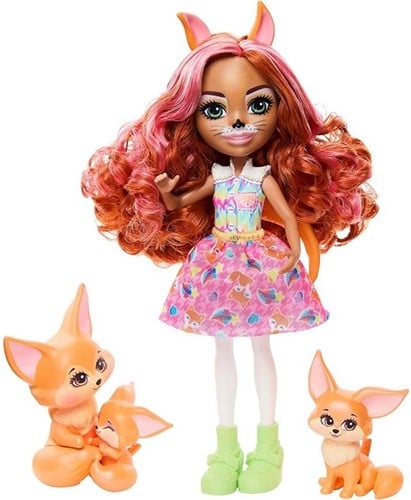 194735149322 – Enchantimals Glam Party Filigree Fox Family – Coffret Poupée + Renards – 21,5 x 25 cm – Mattel