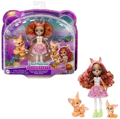 194735149322 – Enchantimals Glam Party Filigree Fox Family – Coffret Poupée + Renards – 21,5 x 25 cm – Mattel