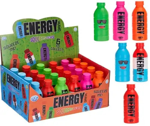 5038104657092 – Energy Drink Squeezster 15 cm – Lot de 24 pièces assorties en display