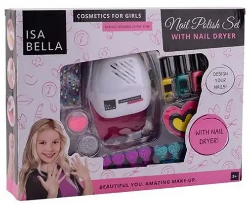 8711866276523 – 1 pc Isabella Set vernis à ongles avec sèche-ongles – Coffret beauté enfant 26×33 cm