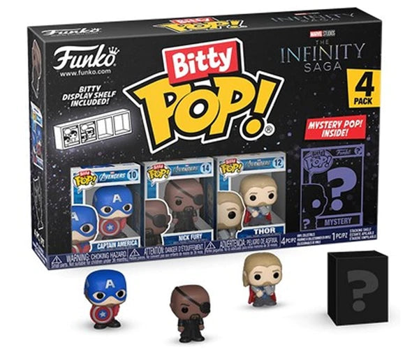 Bitty POP! Marvel Captain America Paquet de 4 9,5x