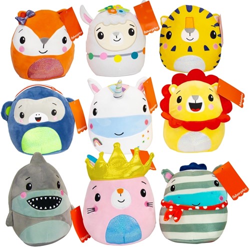 6970327709433 | Lot de 9 Peluches Fisher-Price Animals - 20cm - Modèles Assortis