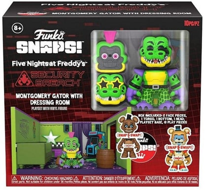 889698708227 | Five Nights at Freddy's Snaps! Montgomery Gator avec Dressing Room 21x23cm – Funko – Figurine de Collection
