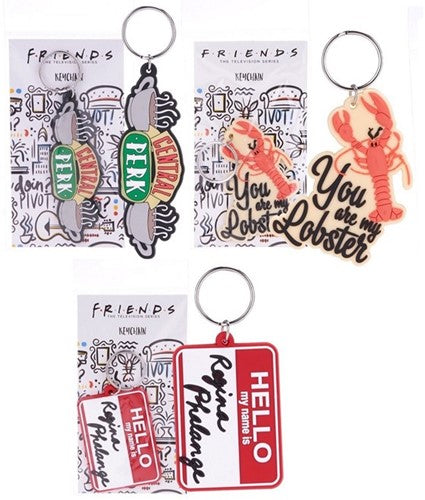 5050293390352	lot de 3 pcs : Friends (Central Perk) Porte-clés 2D PVC assortis 9cm