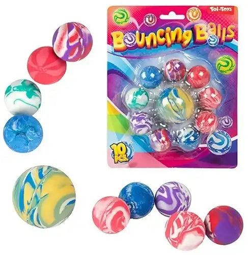 8714627017168 – FUN Balles rebondissantes marbre – Lot de 6 cartes de 10 pièces (Ø 3 cm)