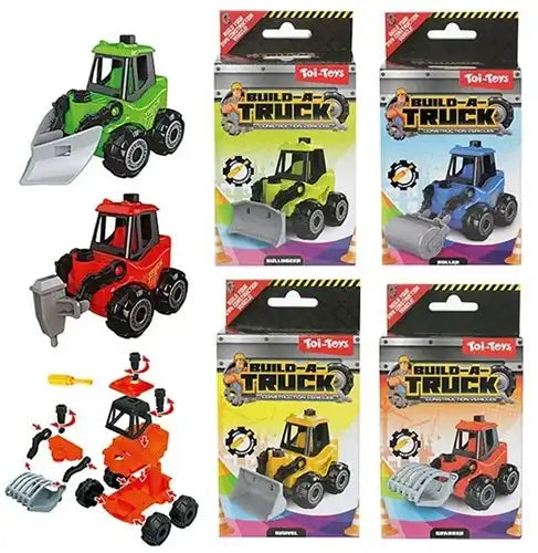 8714627011302 – FUN Jeu de construction Véhicule de chantier (DIY) 9 cm – Lot de 24 pièces assorties