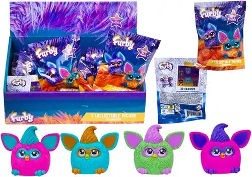 8721077566054 – Colis de 24 pcs : Furby 3D Erasers (gommes) en blindbag 9×12cm – display officiel (24)