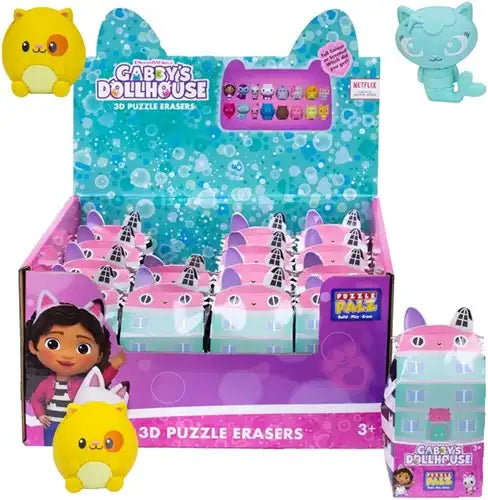 5056356787619 – Gabby’s Dollhouse Scented Puzzle Palz 3D (gommes casse-tête parfumées 4,5 x 6 cm) – lot de 32 en display