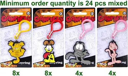 5056474208188 – Garfield Porte-clés 2D PVC 7 x 15,5 cm (4 modèles assortis, lot de 24 pcs) dispo Simcha.fr