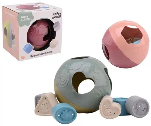 8711866222841 – Happy World Bio Plastic Ronde forme à trier en boîte 16x13,5x15,5 cm – Grossiste jouets éducatifs