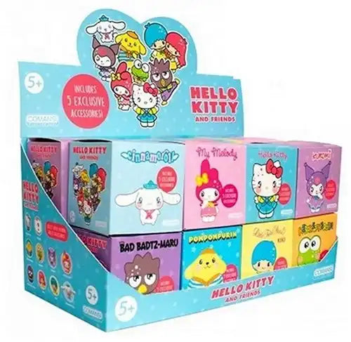 8412906904306 – Lot revendeur 16 pcs Hello Kitty and Friends Friendship Box 8,5×8,5 cm – 10 modèles assortis en display