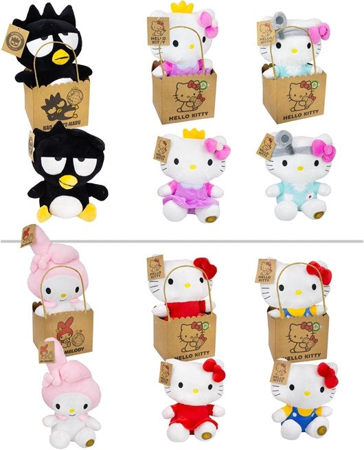 Hello Kitty Peluche dans un sac en papier 6 assorties 27 cm