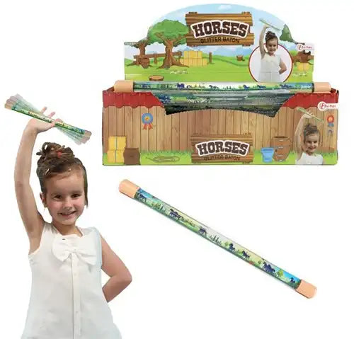 8719834125804 – Lot revendeur 30 pcs Horses Twirling Glitter Baton 30 cm en display